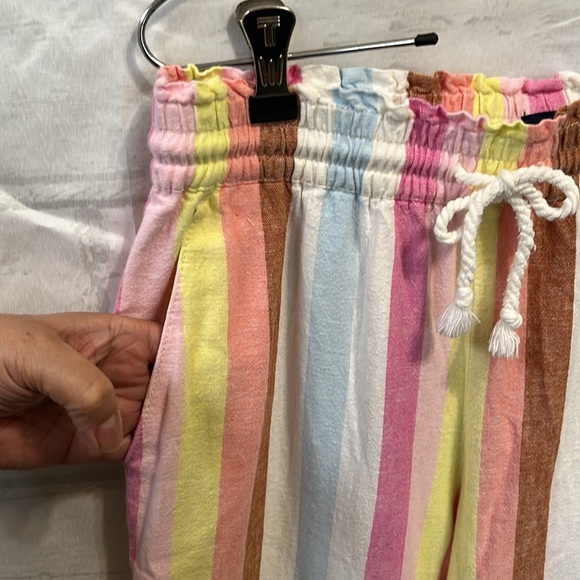 J. Crew Linen Blend Striped Paper Bag Drawstring Pants Pastel Pink Size S - Picture 8 of 15